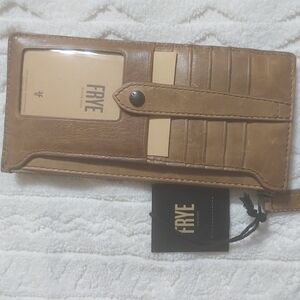 Frye Beige Leather Card Wallet